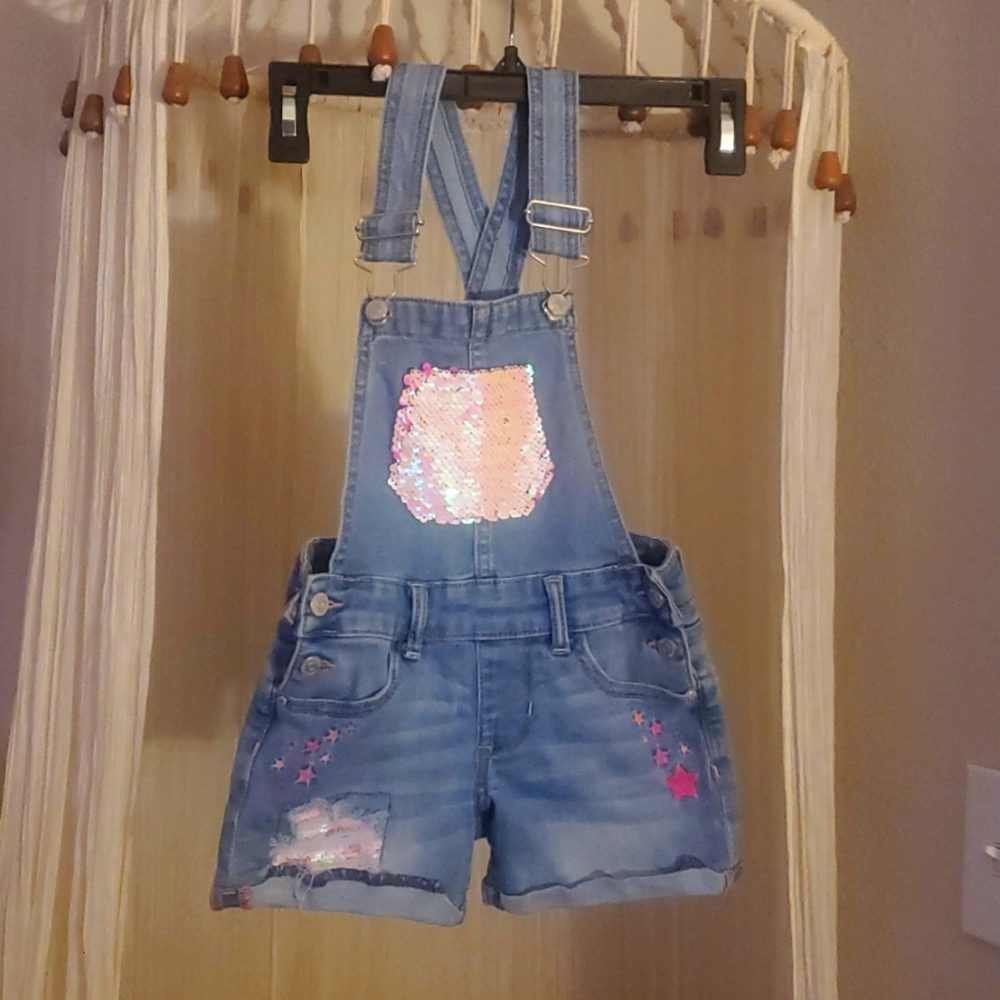 Jorache Girls Overalls with Flip Seqins Size xs (4-5)